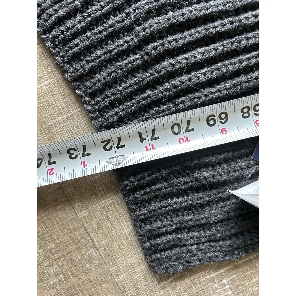Polo Ralph Lauren Scarf Gray Rib Knit Logo Mens 10x72 Classic Preppy Classic NWT